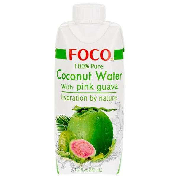 Вода кокосовая FOCO с розовой гуавой, без сахара