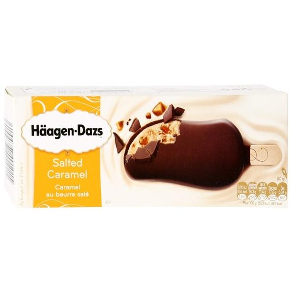 Мороженое Haagen Dazs пломбир соленая карамель в шоколаде, 70 г