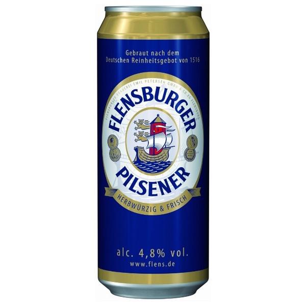 Пиво Flensburger, Pilsener, in can, 0.5 л