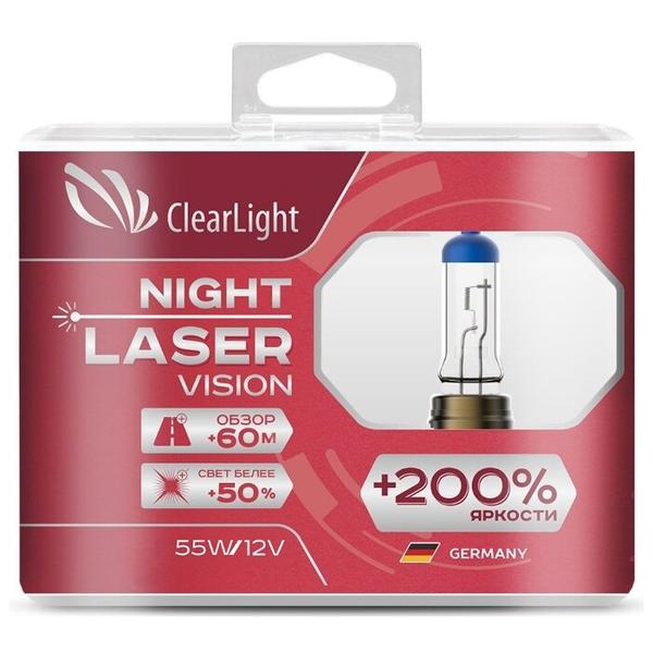 Лампа автомобильная галогенная ClearLight Night Laser Vision +200% MLH11NLV200 H11 12V 55W 2 шт.