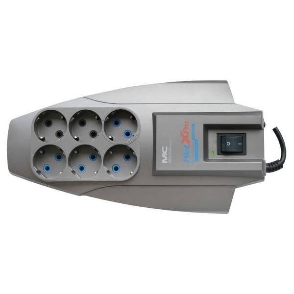 Сетевой фильтр Pilot XPRO MC, серый, 6 розеток, 7 м, с/з, 10А