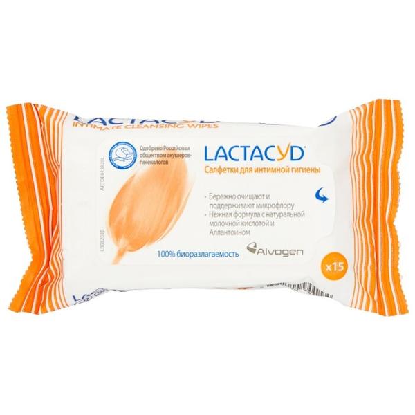 Lactacyd Влажные салфетки для интимной гигиены с аллатоином, 15 шт