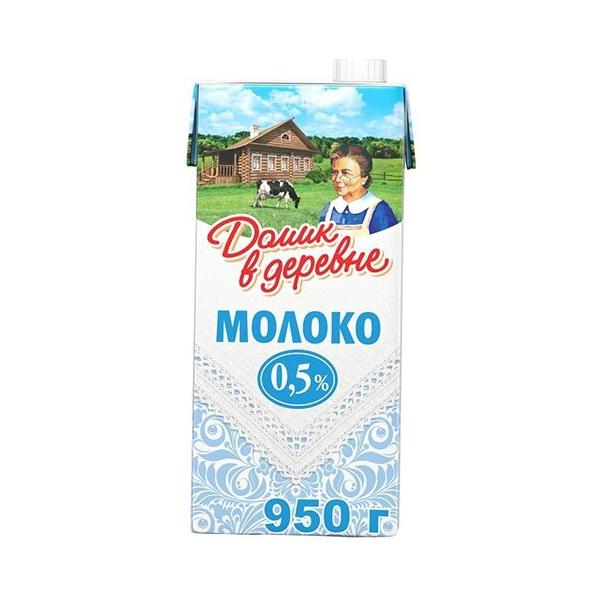 Молоко Домик в деревне ультрапастеризованное 0.5%, 0.95 л