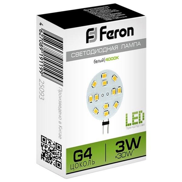 Лампа светодиодная Feron LB-16 25093, G4, 3Вт