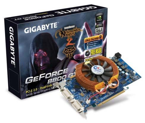 GIGABYTE GeForce 8800 GT 600Mhz PCI-E 2.0 512Mb 1800Mhz 256 bit 2xDVI TV HDCP YPrPb Cool