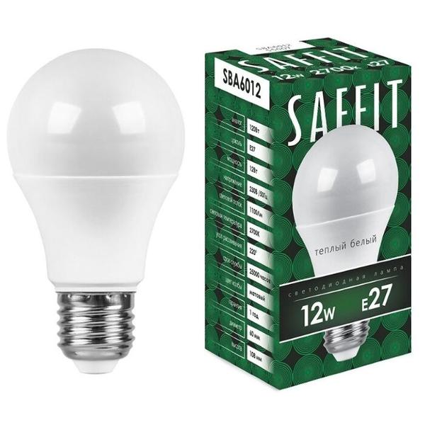 Лампа светодиодная Saffit SBA6012 55007, E27, A60, 12Вт