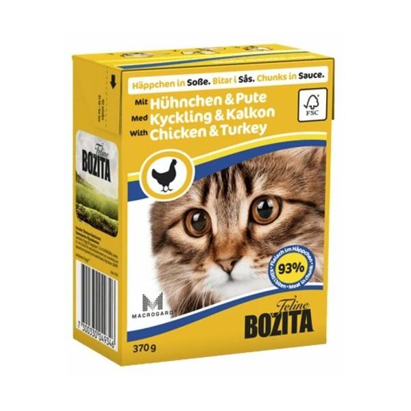 Корм для кошек Bozita с курицей, с индейкой 370 г (кусочки в соусе)