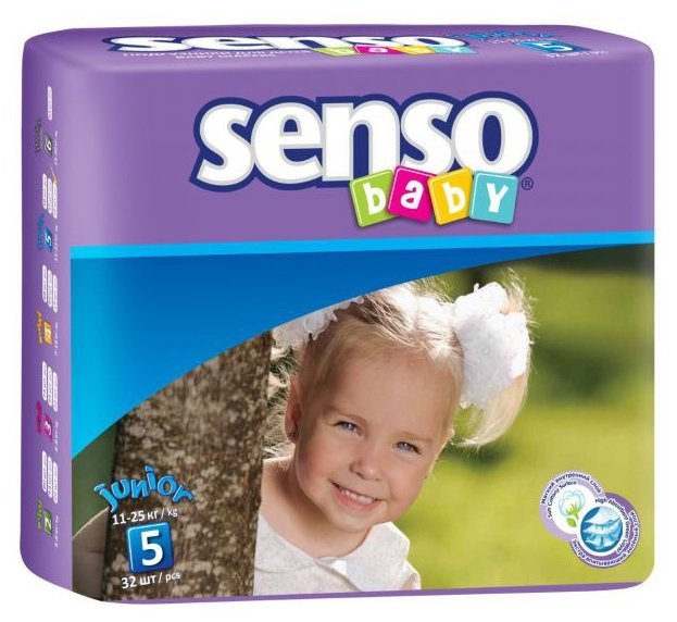 Senso baby подгузники 5 (11-25 кг) 32 шт.