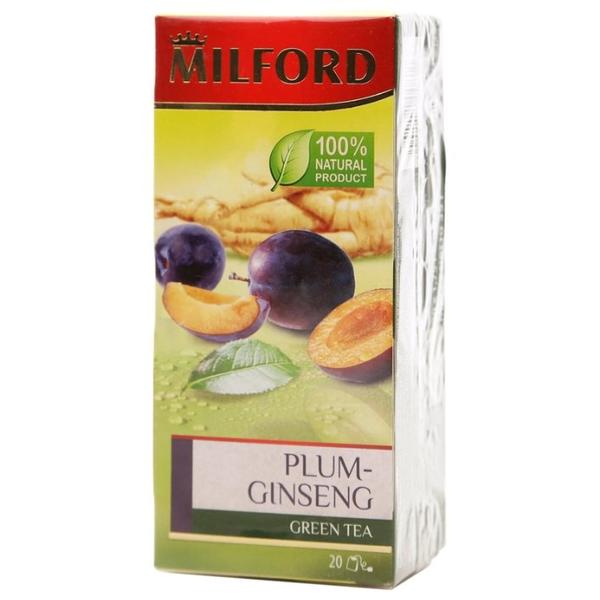 Чай зеленый Milford Plum-ginseng в пакетиках