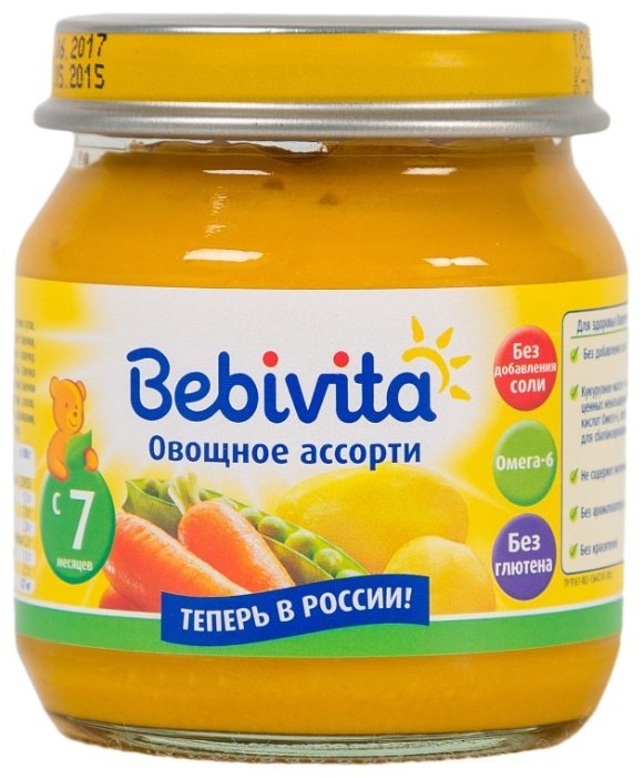 Bebivita овощное ассорти (с 7 месяцев) 100 г, 6 шт