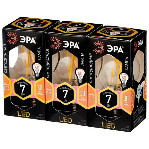 Упаковка светодиодных ламп 3 шт ЭРА Б0027946, E14, P45, 7Вт
