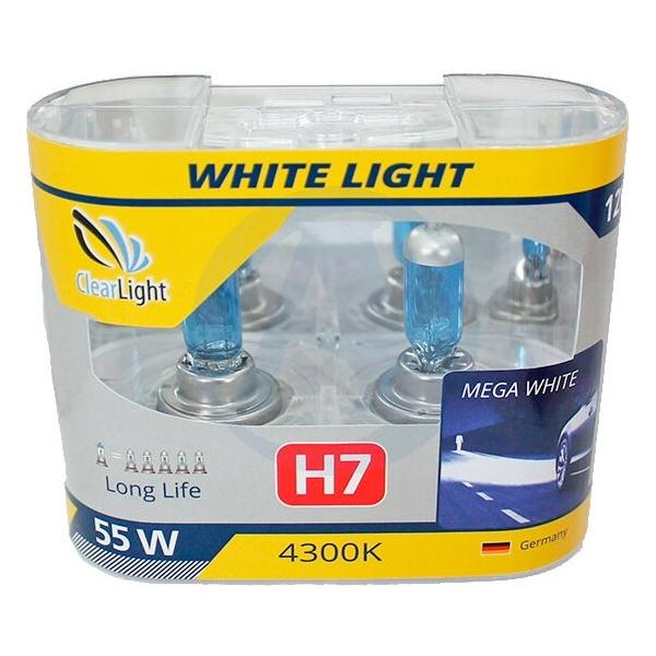 Лампа автомобильная галогенная ClearLight WhiteLight MLH7WL H7 55W 2 шт.