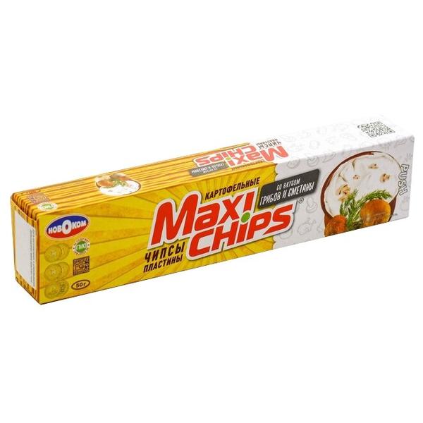 Чипсы MAXI CHIPS картофельные со вкусом грибов и сметаны