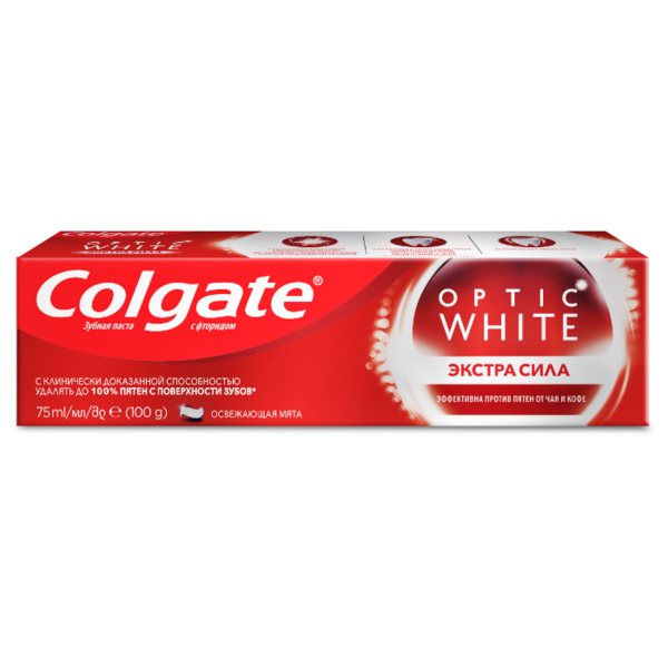 Зубная паста Colgate Optic White Экстра сила отбеливающая