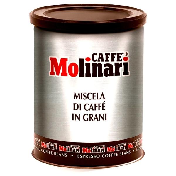 Кофе в зернах Molinari 5 звезд, жестяная банка