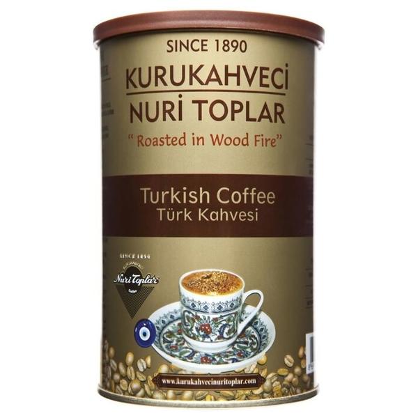 Кофе молотый Kurukahveci Nuri Toplar Turkish coffee, жестяная банка