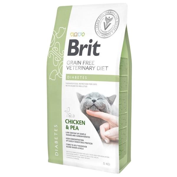 Корм для кошек Brit Veterinary Diet при сахарном диабете, беззерновой, с курицей и с горошком