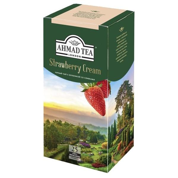 Чай черный Ahmad tea Strawberry cream в пакетиках