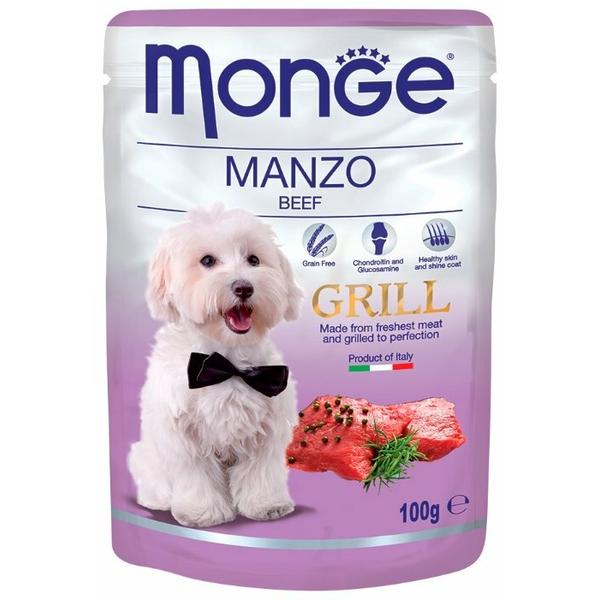 Корм для собак Monge Grill для здоровья кожи и шерсти, для здоровья костей и суставов, говядина 100г