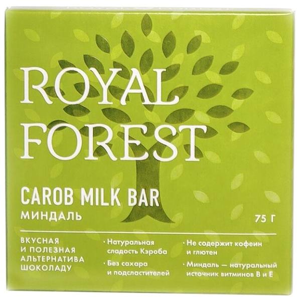 Шоколад ROYAL FOREST молочный из кэроба с миндалем