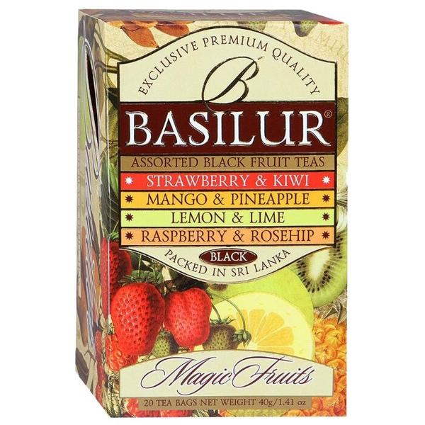 Чай черный Basilur Magic fruits Assorted black fruit tea ассорти в пакетиках