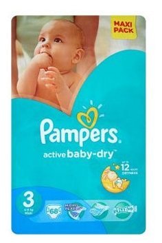 Pampers подгузники Active Baby-Dry 3 (4-9 кг) 68 шт.