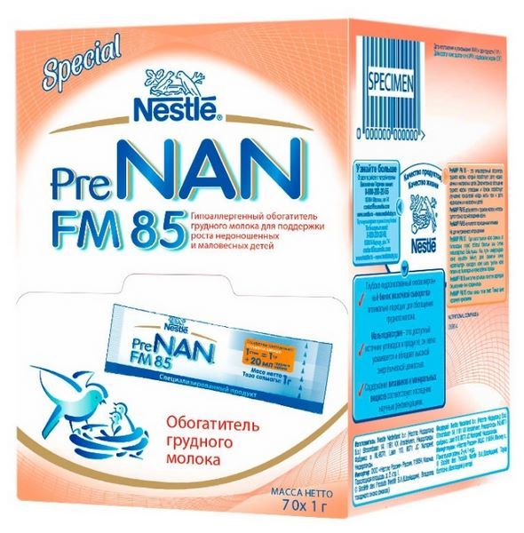 NAN (Nestlé) Pre FM 85 (с рождения) 70 г