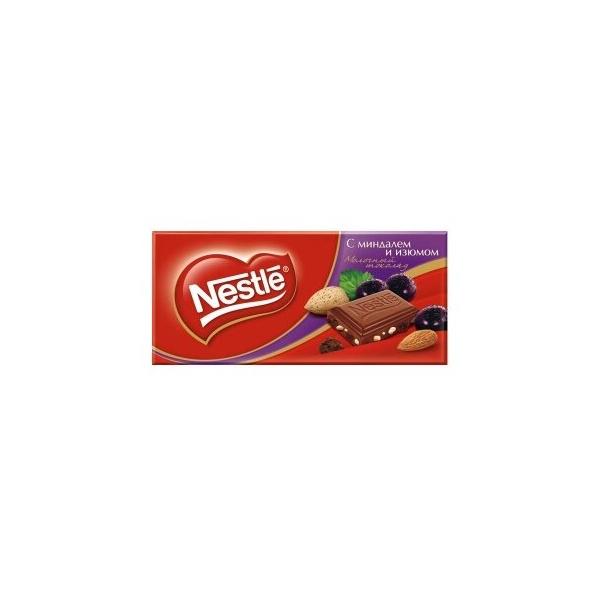 Шоколад Nestlé молочный с миндалем и изюмом