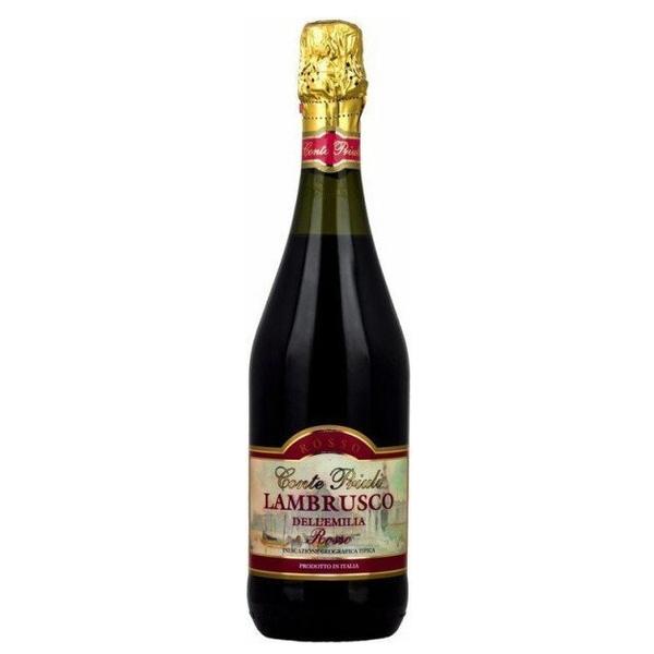 Вино игристое Conte Priuli Lambrusco Dell'Emilia Rosso красное полусладкое
