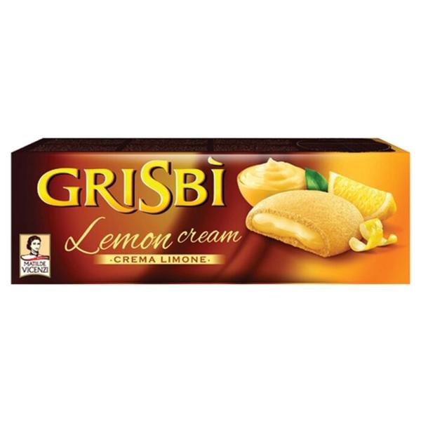 Печенье Grisbi Lemon Cream песочное с начинкой из лимонного крема, 150 г