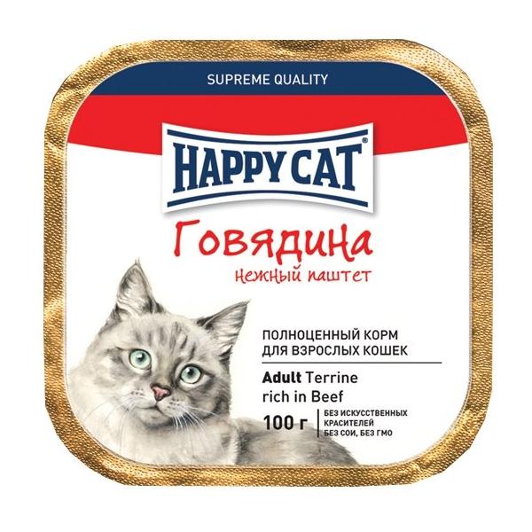 Корм для кошек Happy Cat с говядиной 100 г (паштет)