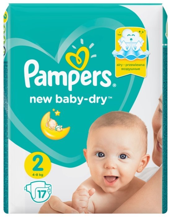 Pampers подгузники New Baby Dry 2 (4-8 кг) 17 шт.