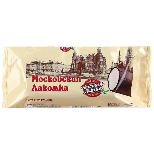 Мороженое Чистая Линия пломбир Московская Лакомка в шоколадной глазури 80 г