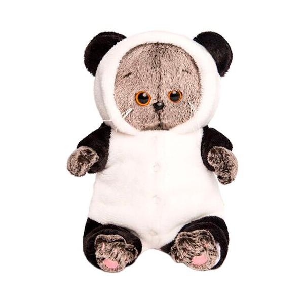 Мягкая игрушка Basik&Co Кот Басик baby в комбинезоне "Панда" 20 см