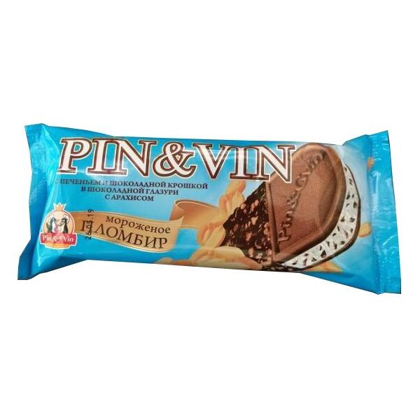 Мороженое Pin & Vin пломбир с печеньем, 105 г