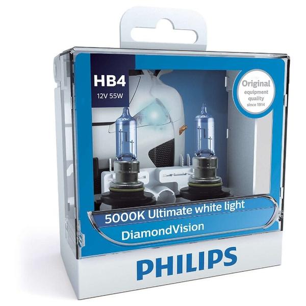 Лампа автомобильная галогенная Philips Diamond Vision 9006DVS2 HB4 55W 2 шт.