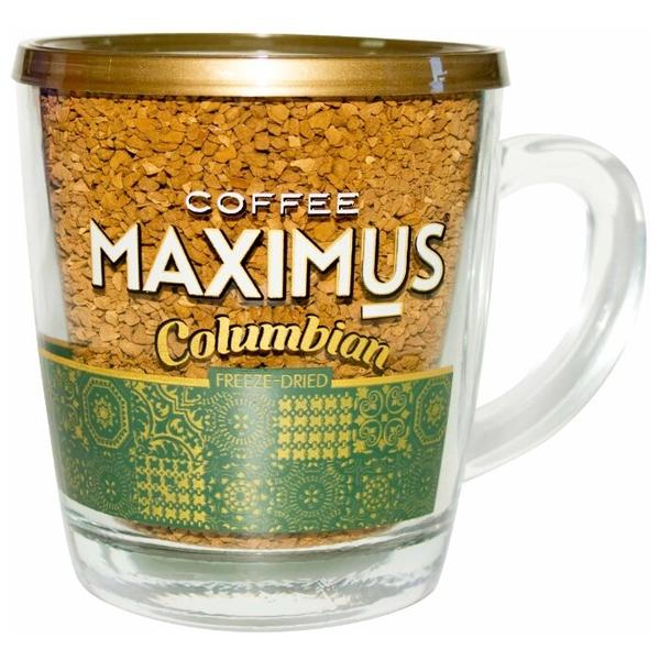 Кофе растворимый Maximus Columbian, стеклянная кружка