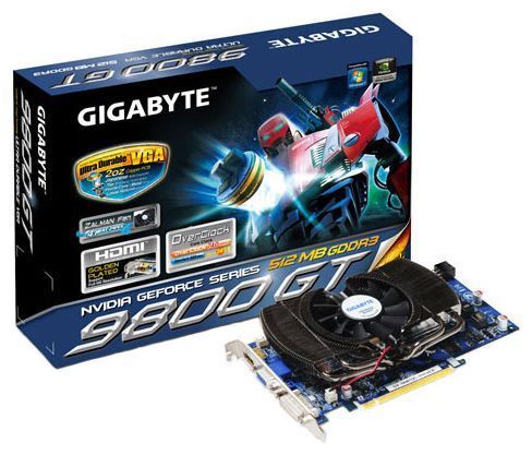 GIGABYTE GeForce 9800 GT 740Mhz PCI-E 2.0 512Mb 1800Mhz 256 bit DVI HDMI HDCP