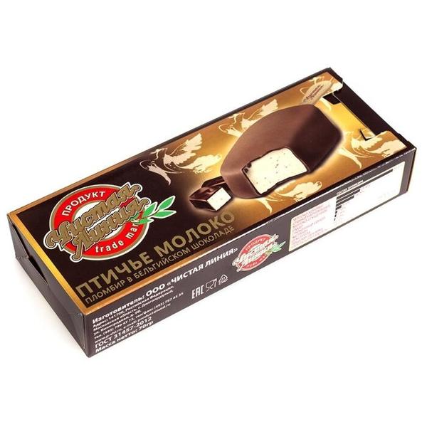 Мороженое Чистая Линия пломбир Птичье Молоко в бельгийском шоколаде 70 г