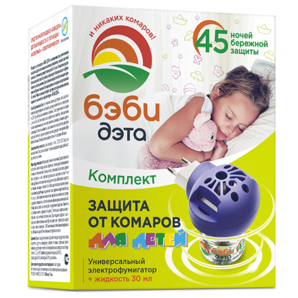 Фумигатор + жидкость ДЭТА от комаров для детской комнаты