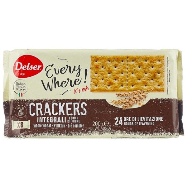 Крекеры Delser Crackers Integrali из непросеянной муки, 200 г