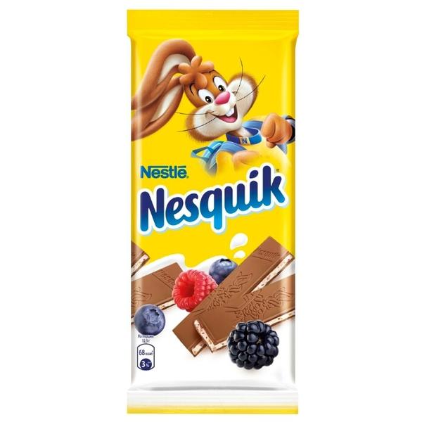 Шоколад Nesquik молочный с молочной начинкой, ягодами и злаками