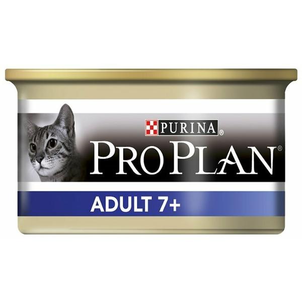 Корм для пожилых кошек Pro Plan Adult 7+ беззерновой, с тунцом 85 г (паштет)