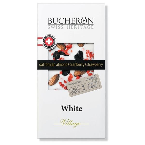 Шоколад Bucheron Village белый с миндалем, клюквой и клубникой