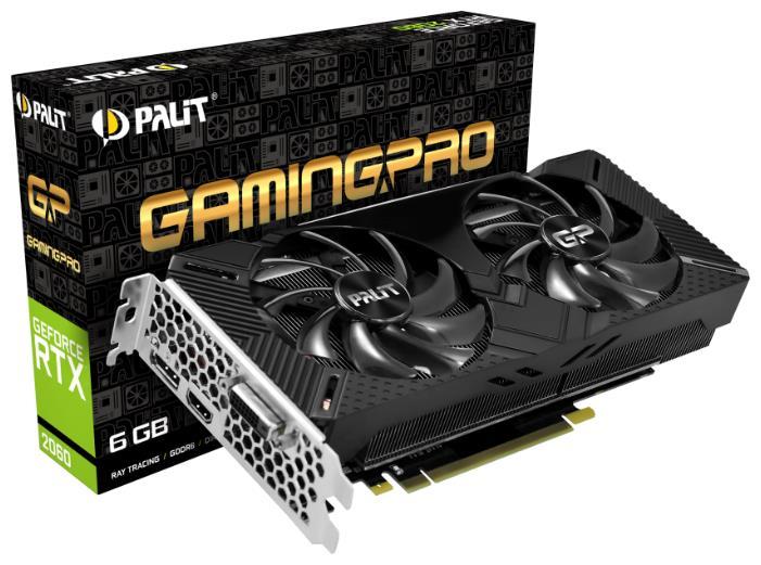 Palit GeForce RTX 2060 1365MHz PCI-E 3.0 6144MB 14000MHz 192 bit DVI HDMI HDCP GamingPro
