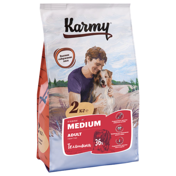 Корм для собак Karmy телятина (для средних пород)