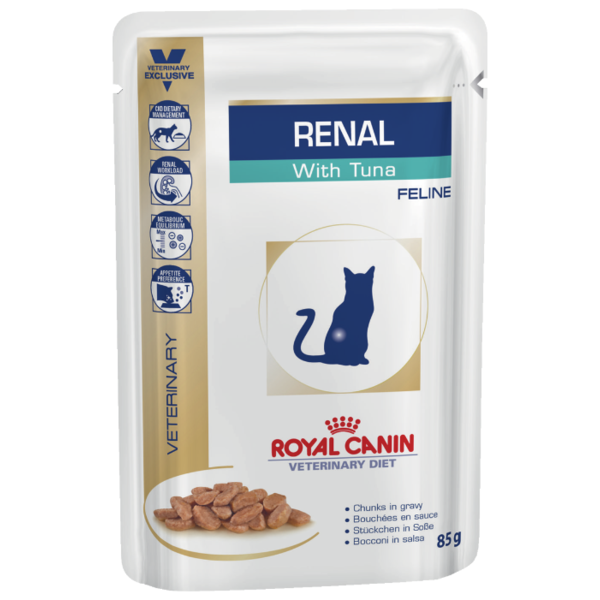 Корм для кошек Royal Canin Renal при проблемах с почками, с тунцом (кусочки в соусе)