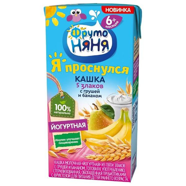 Каша ФрутоНяня йогуртная 5 злаков с грушей и бананом (с 6 месяцев) 200 мл