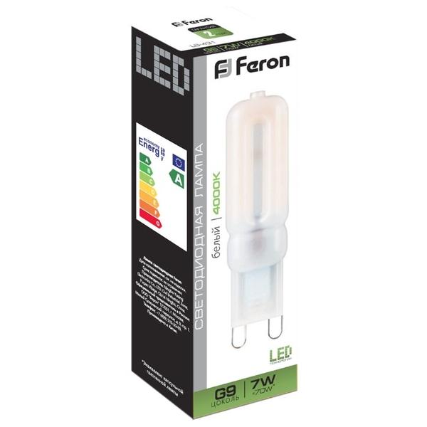 Лампа светодиодная Feron LB-431 25756, G9, G9, 7Вт