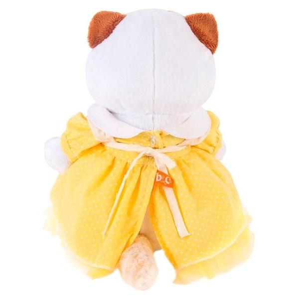 Мягкая игрушка Basik&Co Кошка Ли-Ли в жёлтом платье с передником 27 см